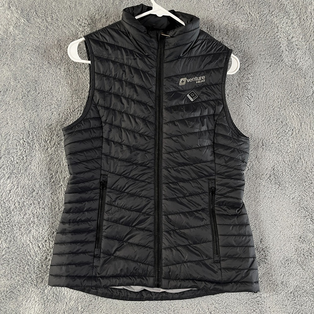 Venture Heat 7V Bluetooth Puffer Vest Women S Black Insulated Mock Neck Full Zip